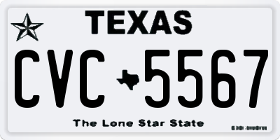 TX license plate CVC5567