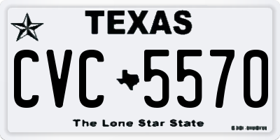 TX license plate CVC5570
