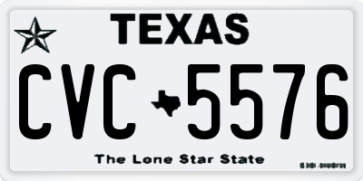 TX license plate CVC5576