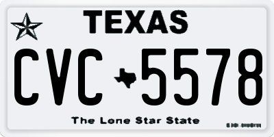 TX license plate CVC5578