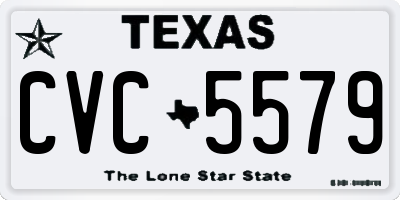 TX license plate CVC5579