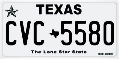 TX license plate CVC5580