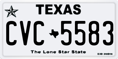 TX license plate CVC5583