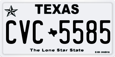 TX license plate CVC5585