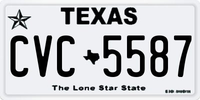 TX license plate CVC5587
