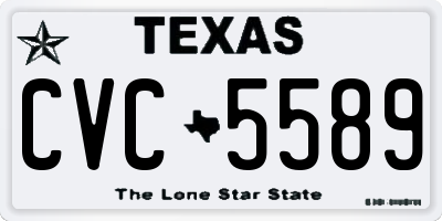 TX license plate CVC5589