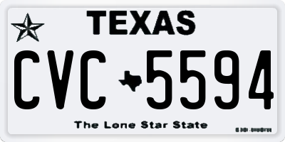 TX license plate CVC5594