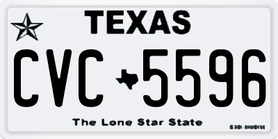 TX license plate CVC5596