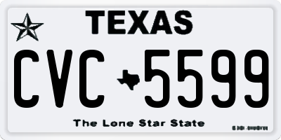 TX license plate CVC5599