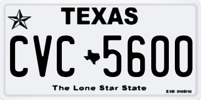 TX license plate CVC5600