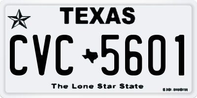 TX license plate CVC5601