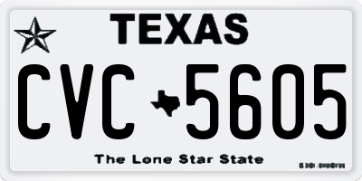 TX license plate CVC5605