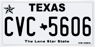 TX license plate CVC5606