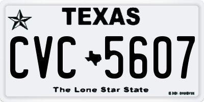 TX license plate CVC5607