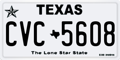 TX license plate CVC5608