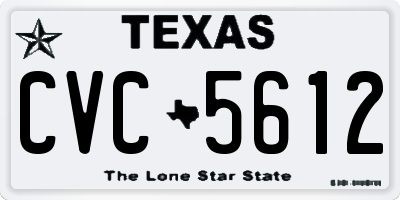 TX license plate CVC5612
