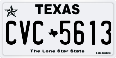 TX license plate CVC5613