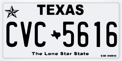 TX license plate CVC5616
