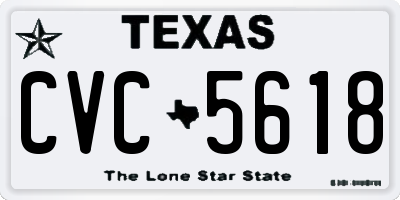 TX license plate CVC5618