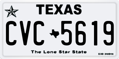 TX license plate CVC5619
