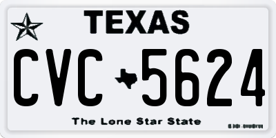 TX license plate CVC5624
