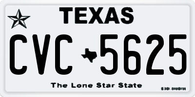 TX license plate CVC5625
