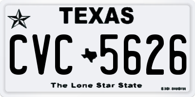 TX license plate CVC5626