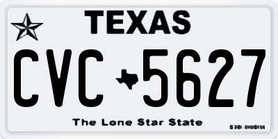 TX license plate CVC5627