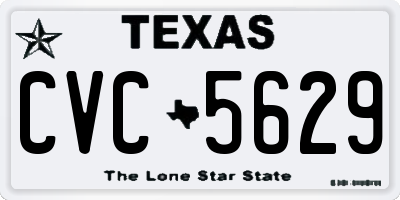 TX license plate CVC5629