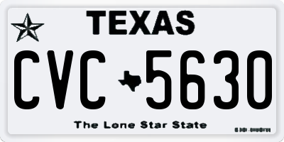 TX license plate CVC5630