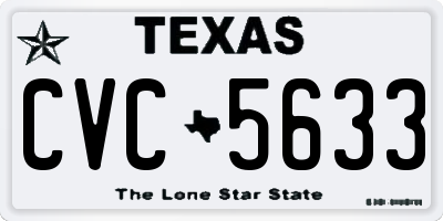 TX license plate CVC5633