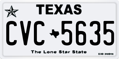 TX license plate CVC5635