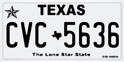 TX license plate CVC5636