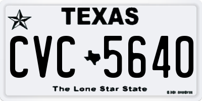 TX license plate CVC5640