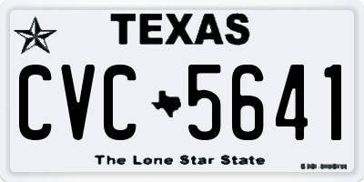 TX license plate CVC5641