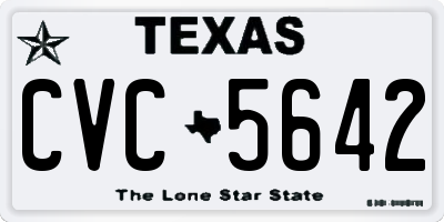 TX license plate CVC5642