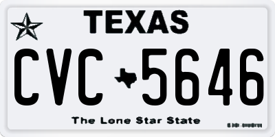 TX license plate CVC5646
