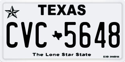TX license plate CVC5648