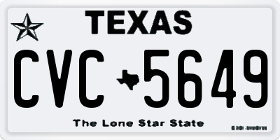 TX license plate CVC5649