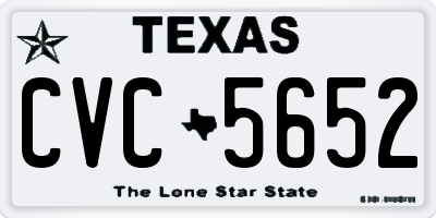 TX license plate CVC5652