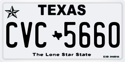 TX license plate CVC5660