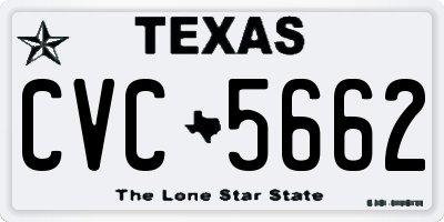TX license plate CVC5662