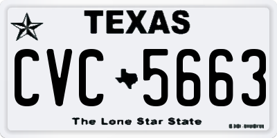 TX license plate CVC5663