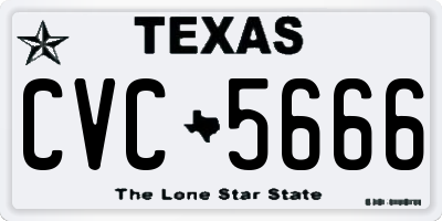 TX license plate CVC5666