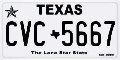 TX license plate CVC5667