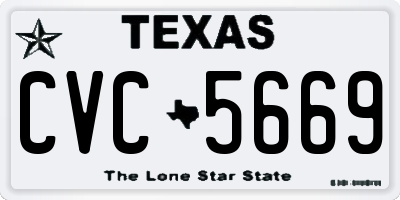 TX license plate CVC5669