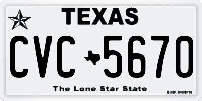 TX license plate CVC5670