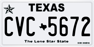 TX license plate CVC5672