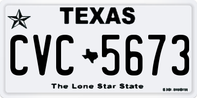 TX license plate CVC5673
