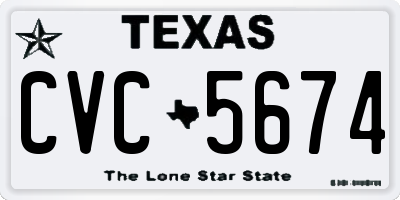 TX license plate CVC5674